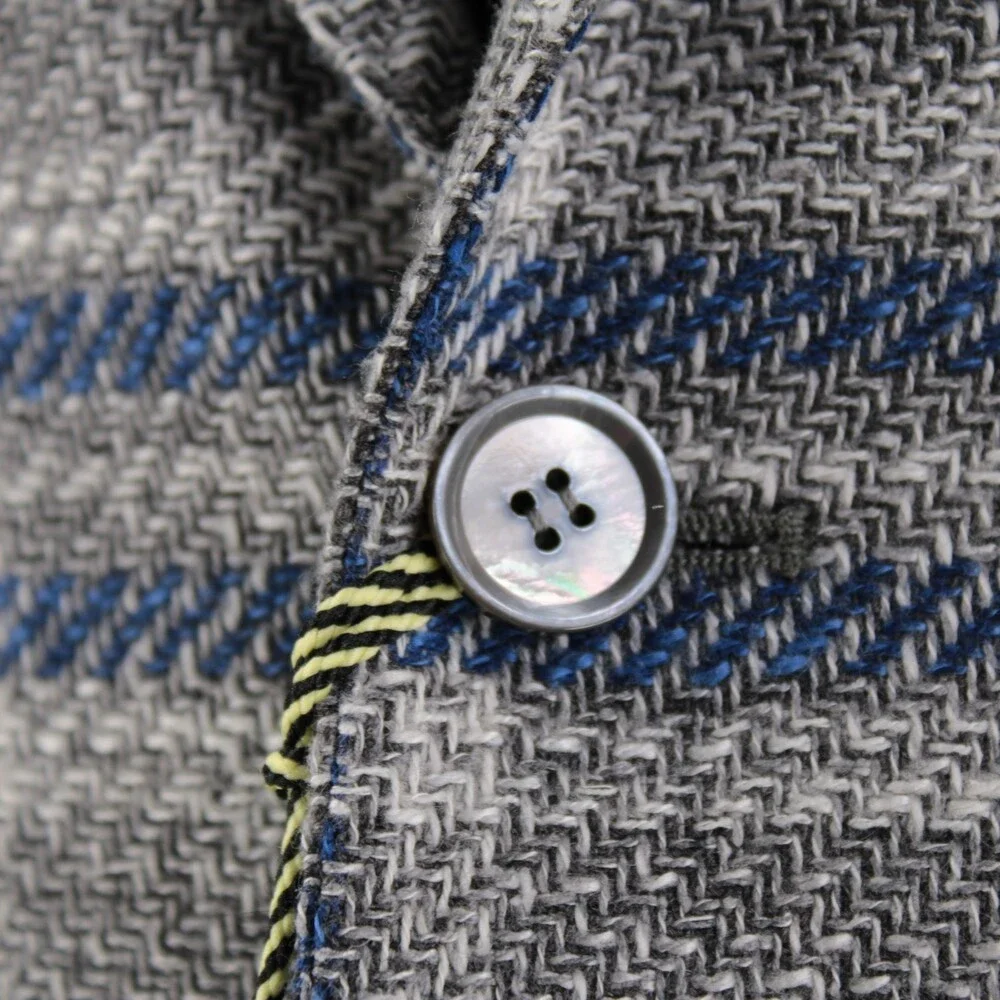 Sartorio Kiton NWT Wool Blend Sport Coat Size 50R (40R US) Gray w/ Blue & White